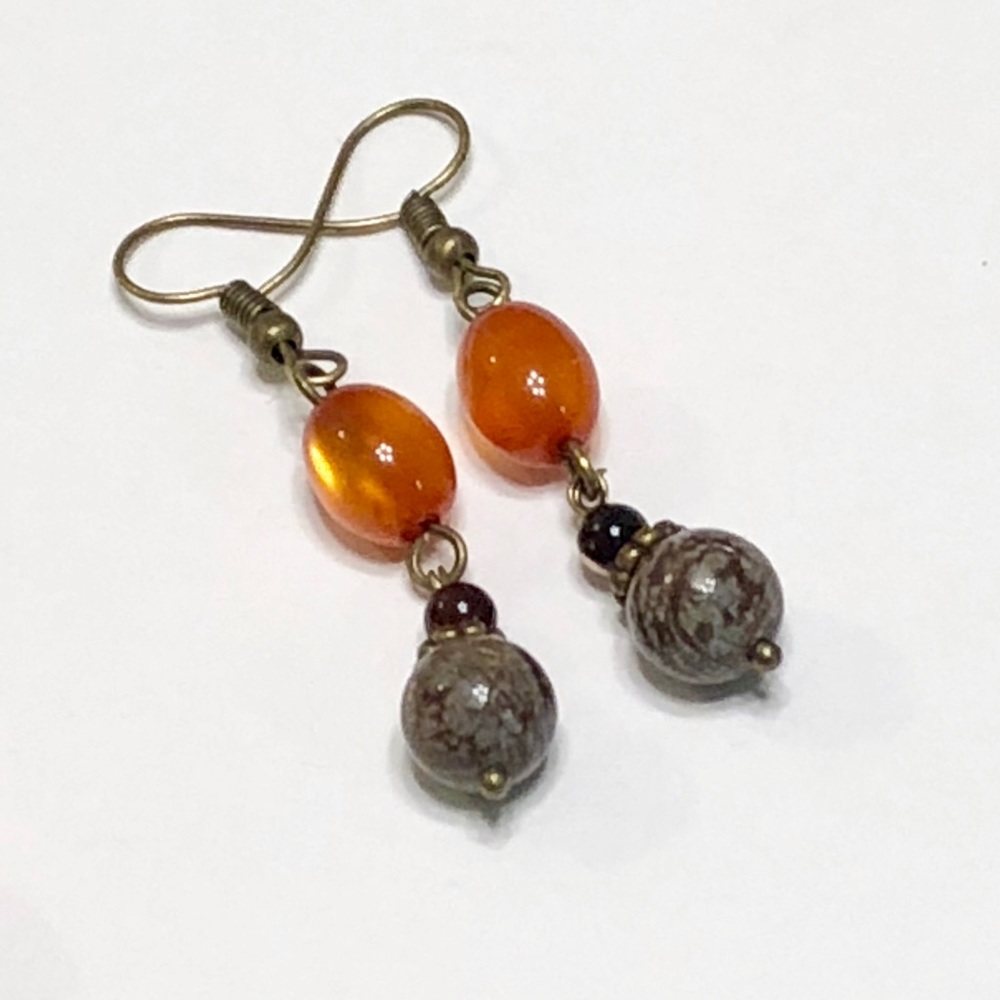 Orange Cappuccino Jasper Earrings
